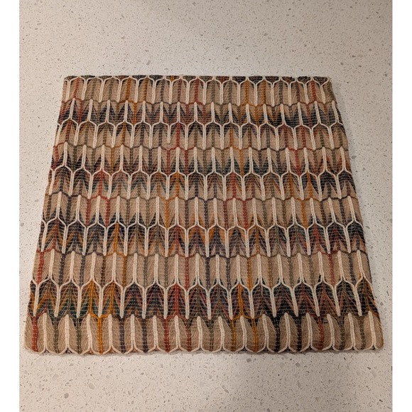 Other - Pier‎ 1 Imports Throw Pillow Cover Zipper Boho Jute Colorful Yarn Woven 18 X 18